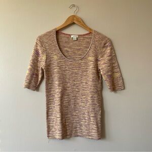 Sundance Harmony space dyed purple and yellow knit short sleeve